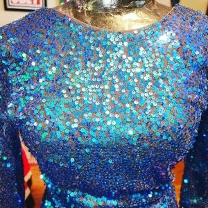 Vintage Blue Sequin Dress